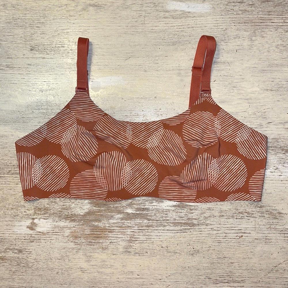 EUC Knix Evolution Burgundy Retro Print Bra Size 3 36B 36C 38B